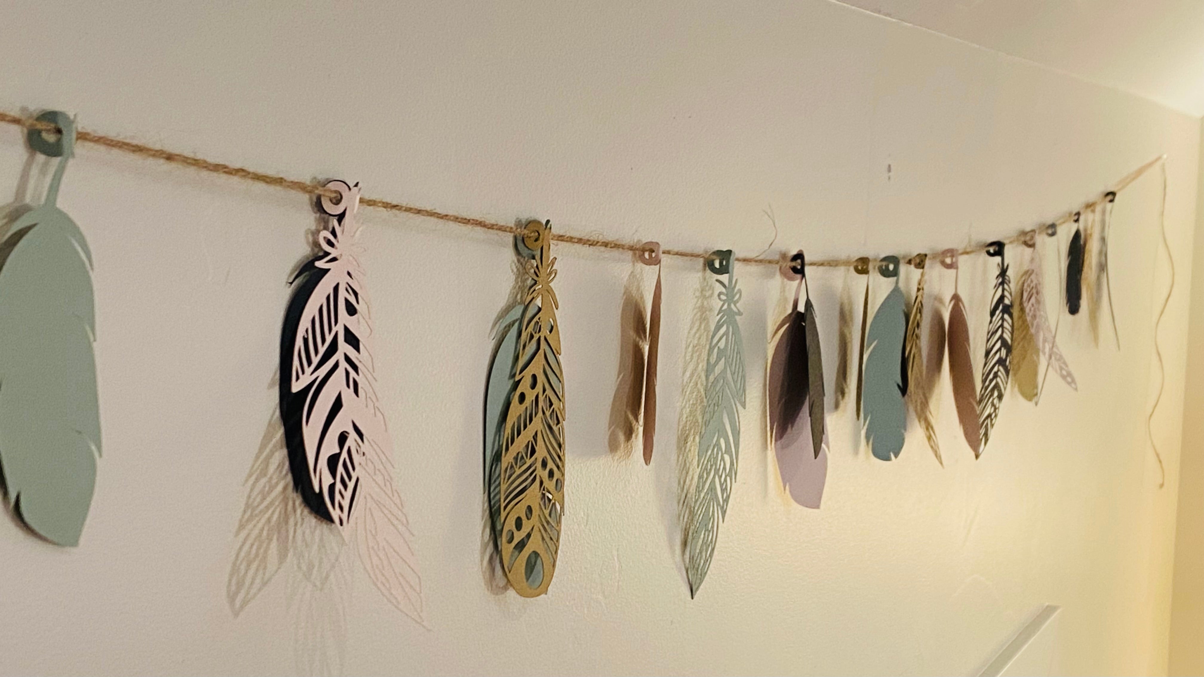 Boho Chic Paper Feather Garland
