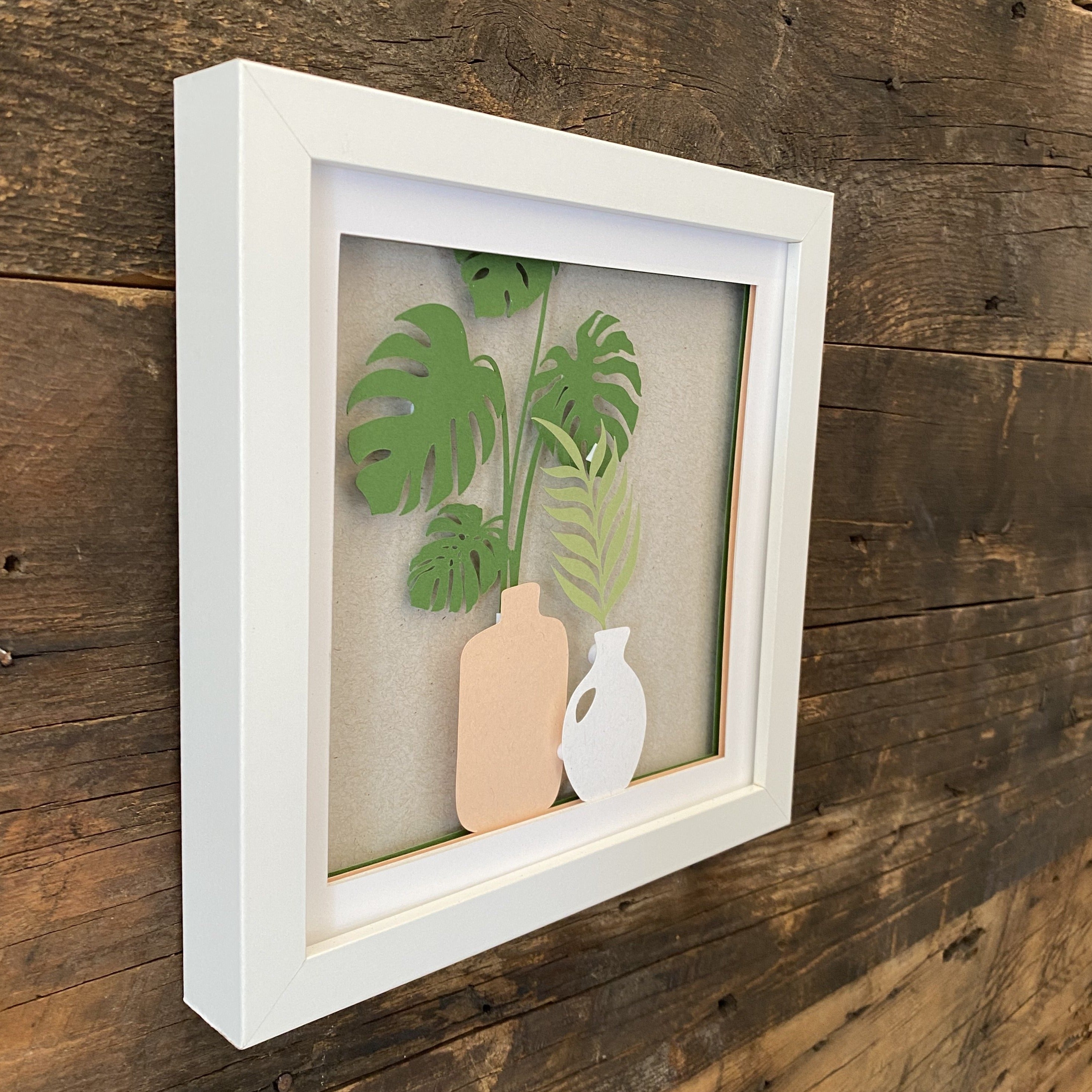 Modern Abstract Vases 3-D Shadow Box
