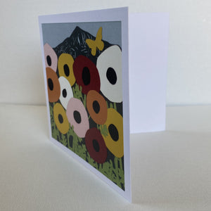 Poppies in the Mountains Greeting Cards