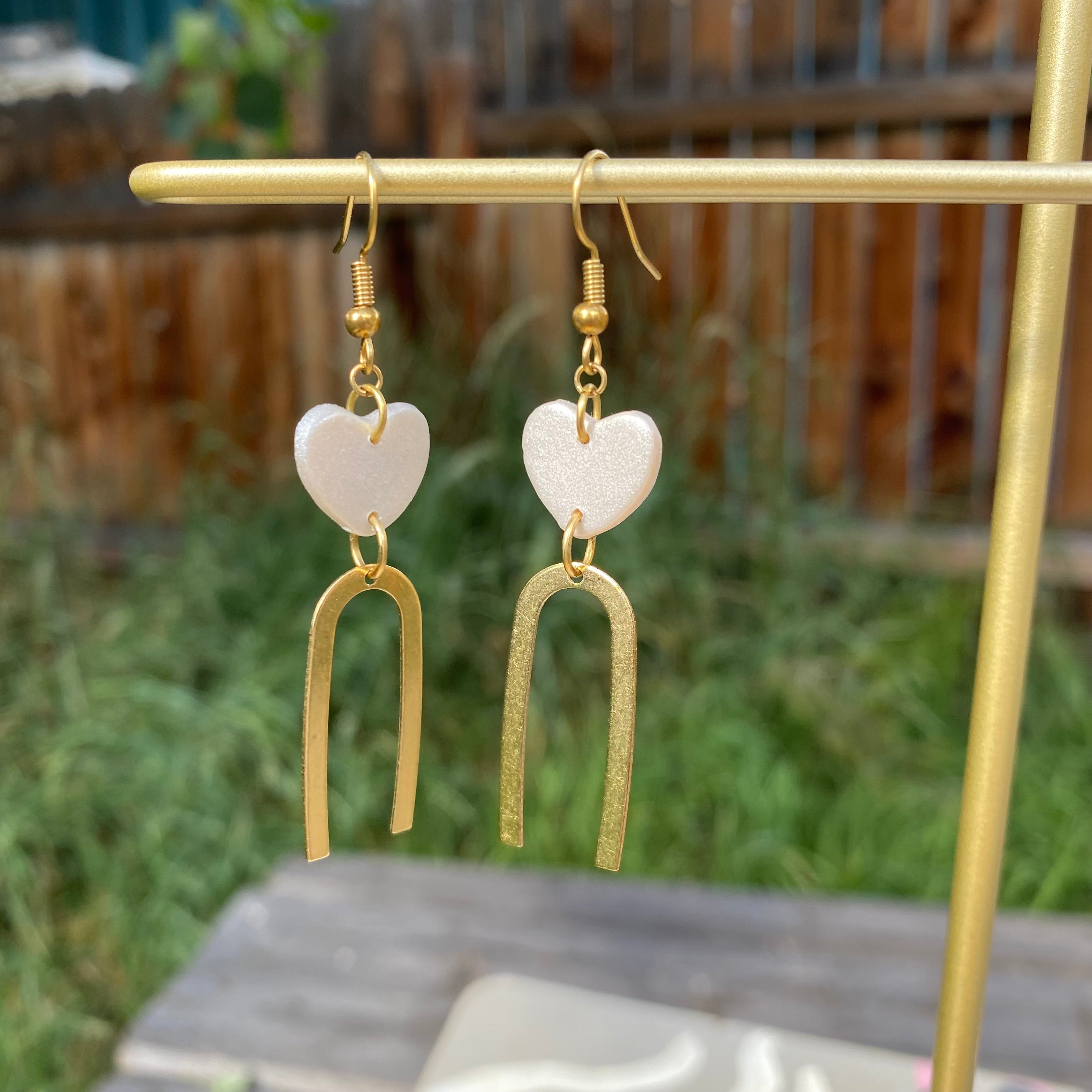 Heart and Brass Earrings