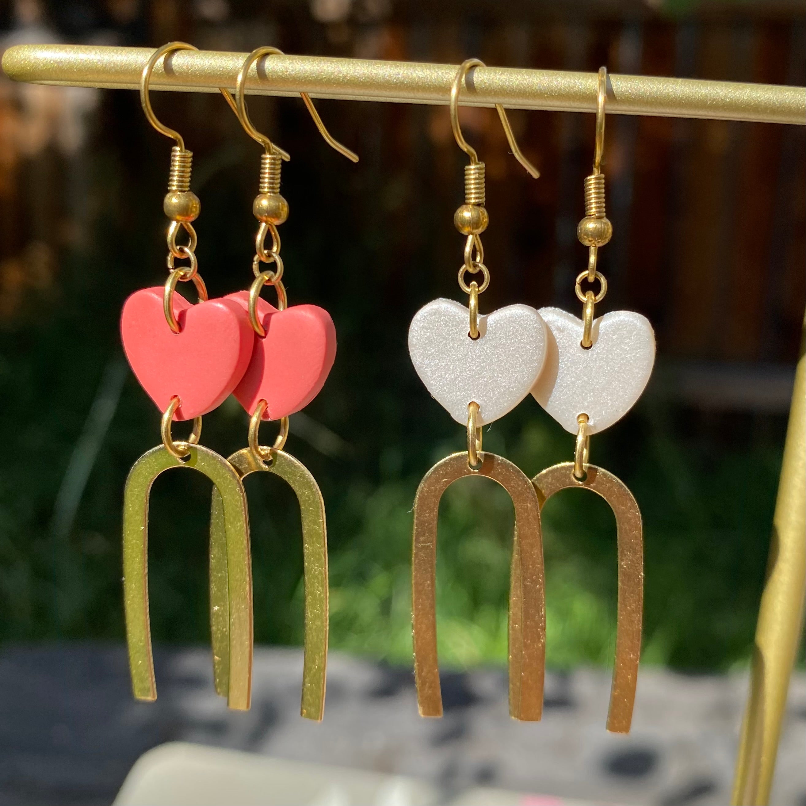 Heart and Brass Earrings