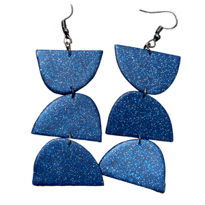 Blue Sparkle Modern Dangle Earrings