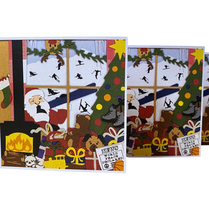Santa Ski Christmas Cards- 5 Pack