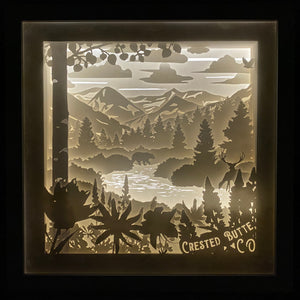 Crested Butte Paradise Divide Slate River Illuminated Shadow Box