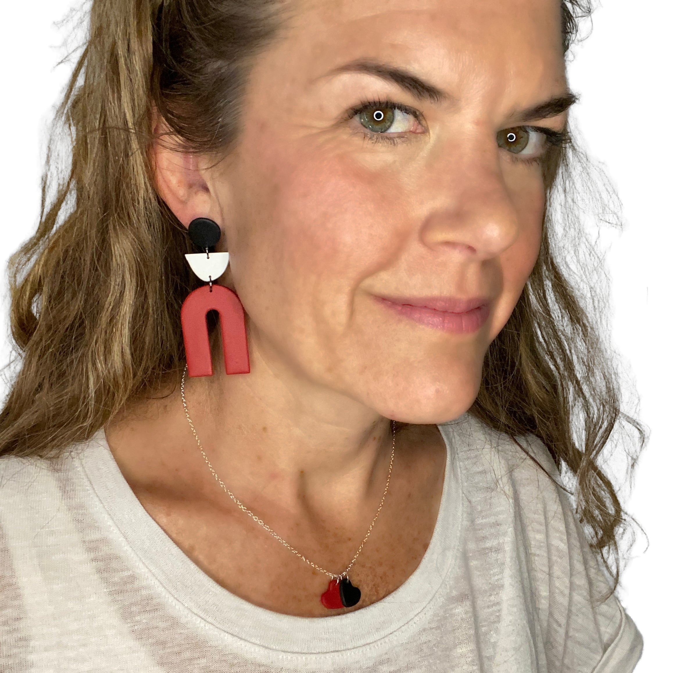 Red and Black Earring and Necklace Collection